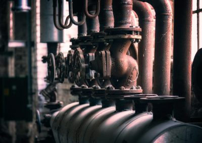 grayscale photo of metal pipe